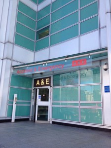 Entrance of the accident and emergency department of an hospital
